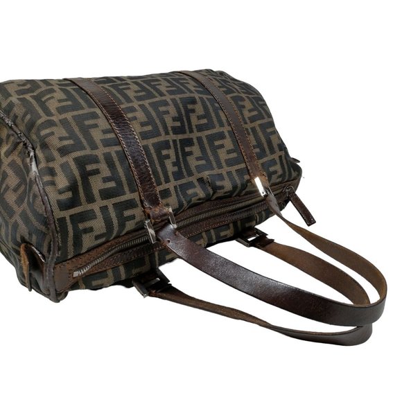 00009165# Authentic Fendi Tote Bag Brown Nylon - Picture 3 of 10